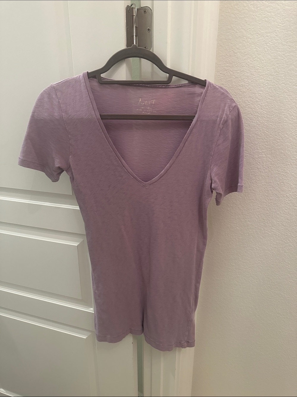 J. Crew Lavender V-Neck Short Sleeve Tee
